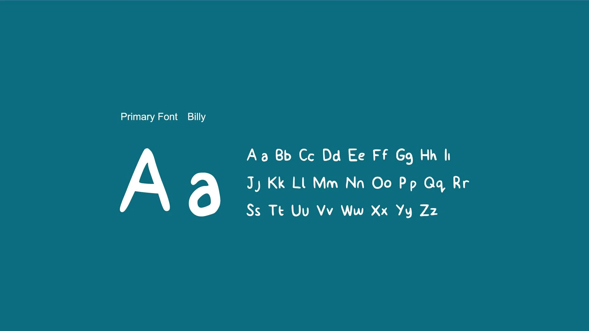 Heeley Nest primary typeface shown on a teal background