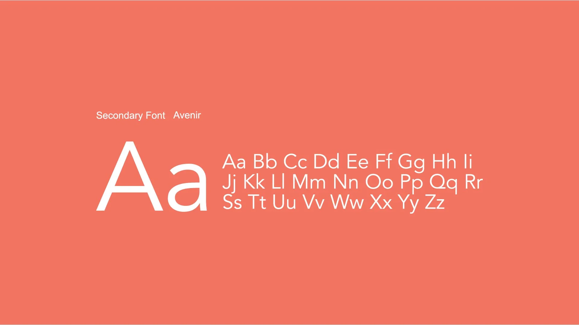 Heeley Nest secondary typeface shown on a coral background