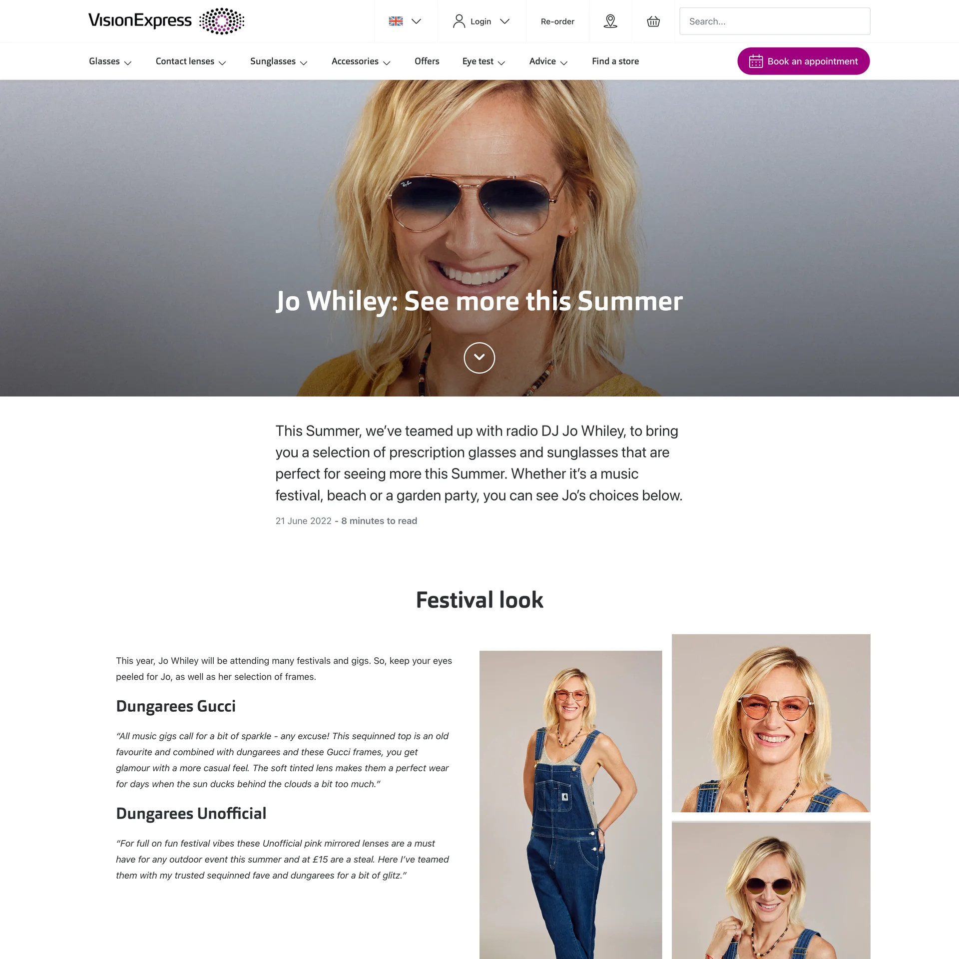 Jo Whiley campaign / Webpage design